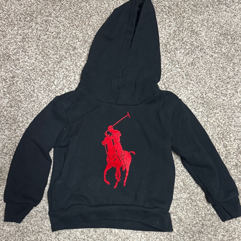 Polo by Ralph Lauren Kids Hoodie in Black with Red Graphic